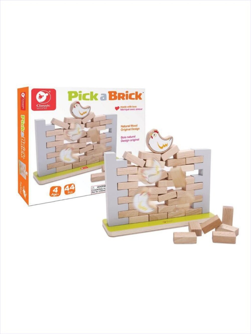 Pick a Brick Stacking Game Brand Multilingual Instructions New In Box